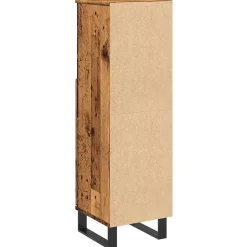 zmh Armoire de salle de bain vieux bois 30x30x100cm bois ingénierie