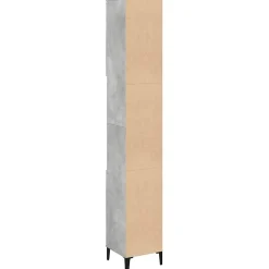 zmh Armoire de salle de bain gris béton 30x30x190 cm