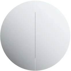 zmh Armoire de salle de bain miroir rond et LED Noir 54x54x17,5 cm