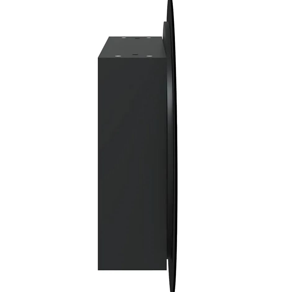 zmh Armoire de salle de bain miroir rond et LED Noir 54x54x17,5 cm