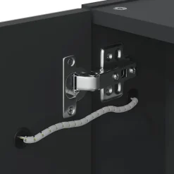 zmh Armoire de salle de bain à miroir avec LED noir 60x13x52 cm