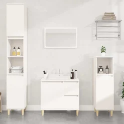 zmh Armoire de salle de bain blanc 65x33x60 cm bois d'ingénierie