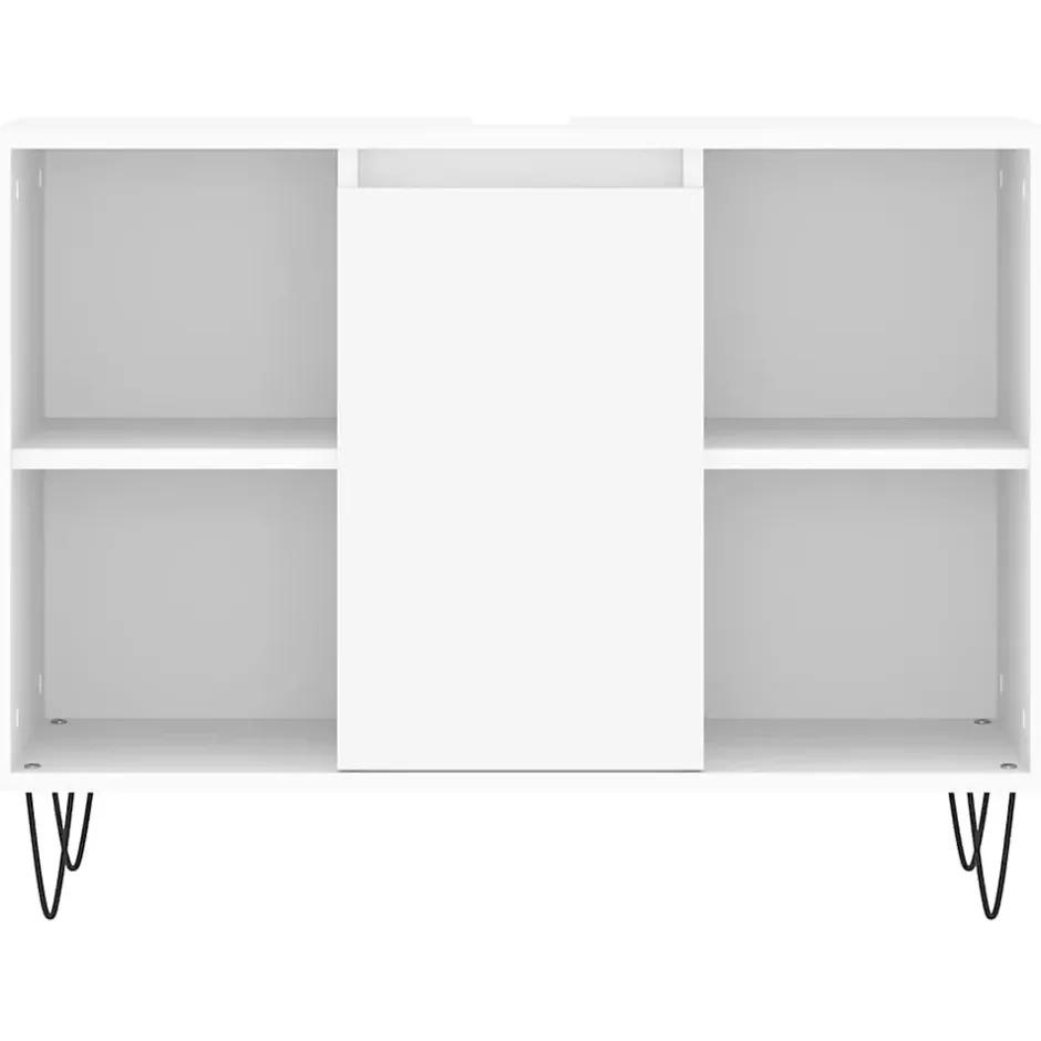 zmh Armoire de salle de bain blanc 80x33x60 cm bois d'ingénierie* Meuble Wc