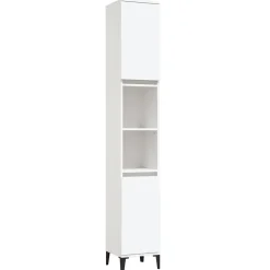 zmh Armoire de salle de bain blanc 30x30x190 cm bois d'ingénierie* Meuble Wc