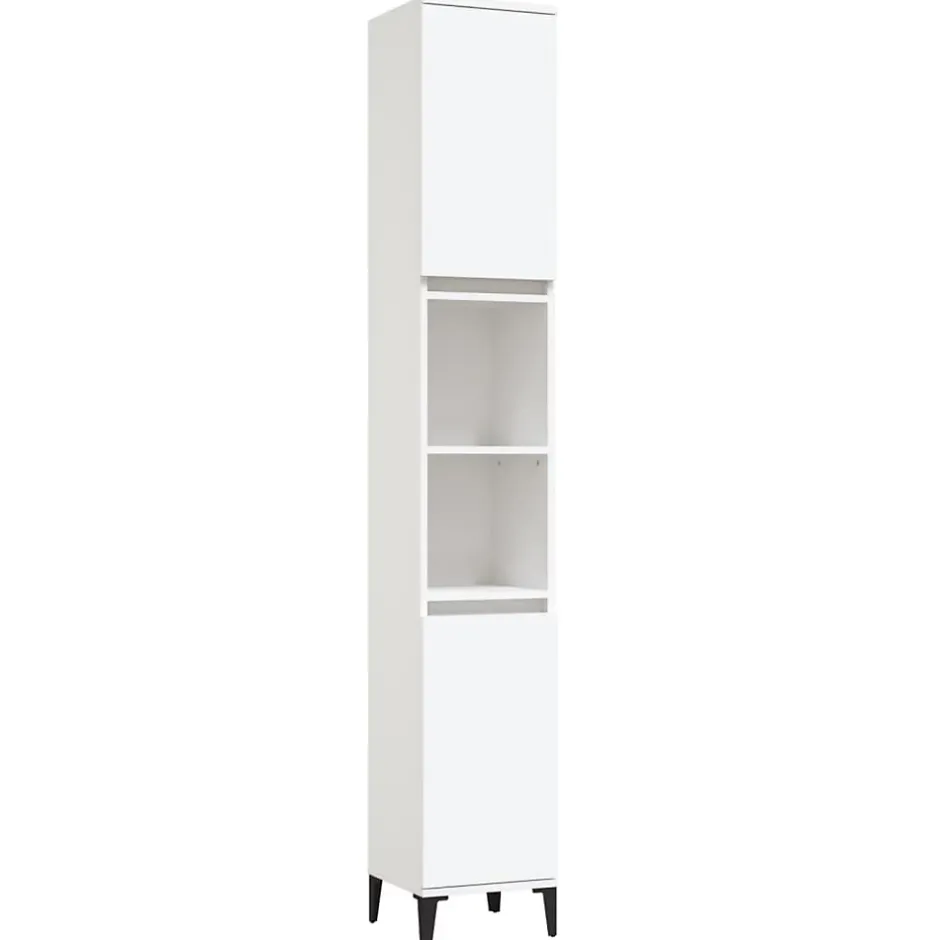 zmh Armoire de salle de bain blanc 30x30x190 cm bois d'ingénierie* Meuble Wc