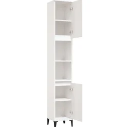 zmh Armoire de salle de bain blanc 30x30x190 cm bois d'ingénierie* Meuble Wc