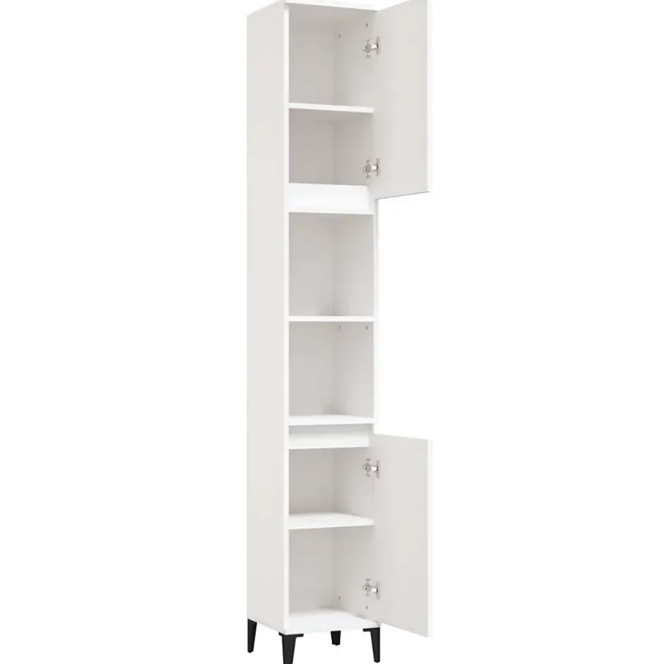 zmh Armoire de salle de bain blanc 30x30x190 cm bois d'ingénierie* Meuble Wc