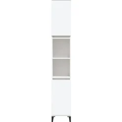 zmh Armoire de salle de bain blanc 30x30x190 cm bois d'ingénierie* Meuble Wc