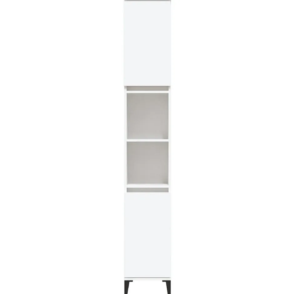 zmh Armoire de salle de bain blanc 30x30x190 cm bois d'ingénierie* Meuble Wc