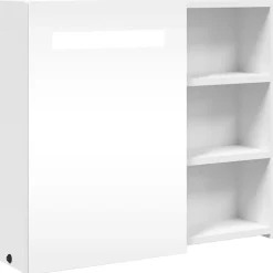 zmh Armoire de salle de bain à miroir avec LED blanc 60x13x52 cm