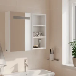 zmh Armoire de salle de bain à miroir avec LED blanc 60x13x52 cm