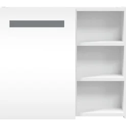 zmh Armoire de salle de bain à miroir avec LED blanc 60x13x52 cm