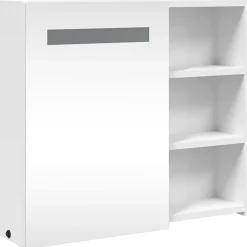 zmh Armoire de salle de bain à miroir avec LED blanc 60x13x52 cm