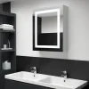 zmh Armoire de salle de bain à miroir LED 50x13x70 cm* Meuble Wc