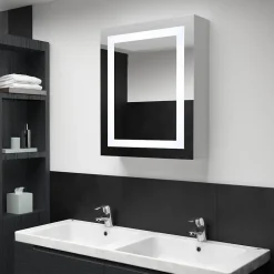 zmh Armoire de salle de bain à miroir LED 50x13x70 cm* Meuble Wc