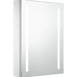 zmh Armoire de salle de bain à miroir LED 50x13x70 cm* Meuble Wc