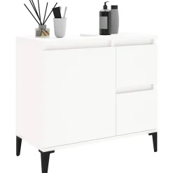zmh Armoire de salle de bain blanc 65x33x60 cm bois d'ingénierie