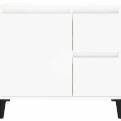 zmh Armoire de salle de bain blanc 65x33x60 cm bois d'ingénierie