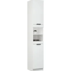 zmh Armoire de salle de bain blanc 32x34x188,5 cm bois d'ingénierie