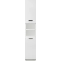 zmh Armoire de salle de bain blanc 32x34x188,5 cm bois d'ingénierie