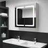 zmh Armoire de salle de bain à miroir LED 80x12,2x68 cm* Meuble Wc