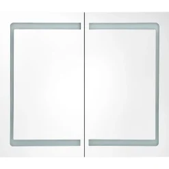 zmh Armoire de salle de bain à miroir LED 80x12,2x68 cm* Meuble Wc