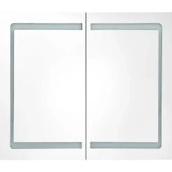 zmh Armoire de salle de bain à miroir LED 80x12,2x68 cm* Meuble Wc