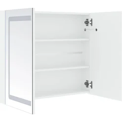 zmh Armoire de salle de bain à miroir LED 80x12,2x68 cm* Meuble Wc