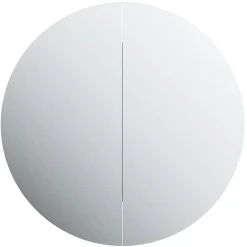 zmh Armoire de salle de bain miroir rond et LED Noir 47x47x17,5 cm