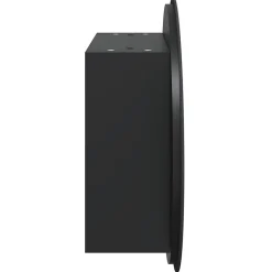 zmh Armoire de salle de bain miroir rond et LED Noir 47x47x17,5 cm