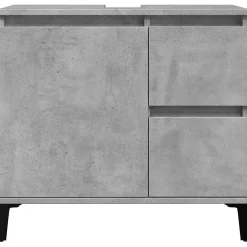 zmh Armoire d'évier gris béton 65x33x60 cm bois d'ingénierie* Meuble Wc