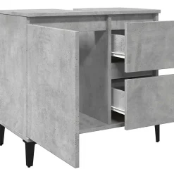 zmh Armoire d'évier gris béton 65x33x60 cm bois d'ingénierie* Meuble Wc