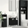 zmh Armoire lavabo de salle de bain chêne noir 60x30x60 cm* Meuble Wc