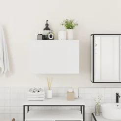 zmh Armoire murale de bain blanc 60x25x40 cm bois d'ingénierie* Meuble Wc