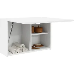 zmh Armoire murale de bain blanc 60x25x40 cm bois d'ingénierie* Meuble Wc