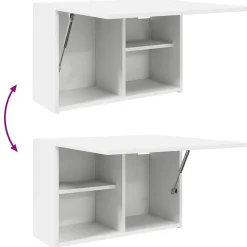 zmh Armoire murale de bain blanc 60x25x40 cm bois d'ingénierie* Meuble Wc