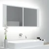 zmh Armoire salle de bain à miroir LED Blanc 100x12x45 cm Acrylique* Meuble Wc