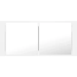 zmh Armoire salle de bain à miroir LED Blanc 100x12x45 cm Acrylique* Meuble Wc