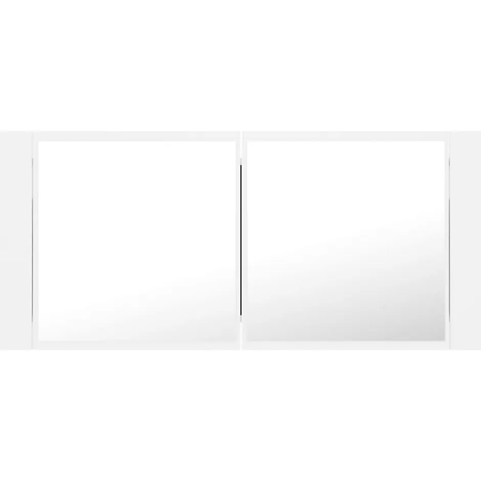zmh Armoire salle de bain à miroir LED Blanc 100x12x45 cm Acrylique* Meuble Wc