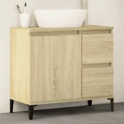 zmh Armoire salle de bain chêne sonoma 65x33x60 cm