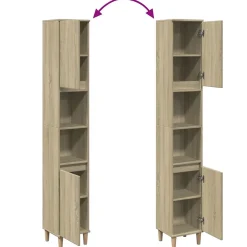 zmh Armoire salle de bain chêne sonoma 30x30x190 cm* Meuble Wc