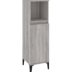 zmh Armoire salle de bain sonoma gris 30x30x100 cm