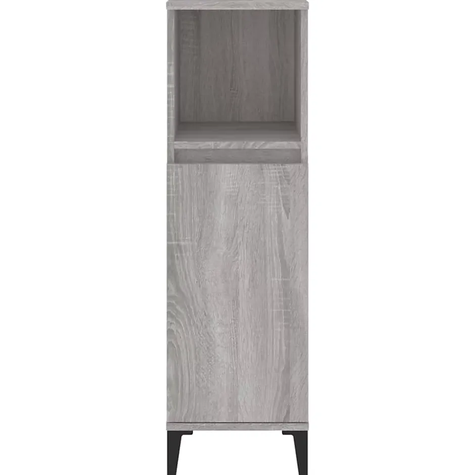 zmh Armoire salle de bain sonoma gris 30x30x100 cm