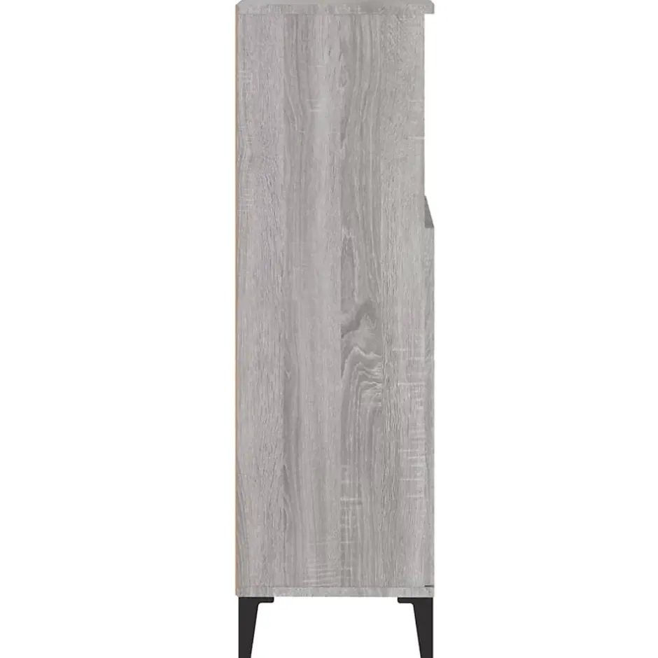 zmh Armoire salle de bain sonoma gris 30x30x100 cm