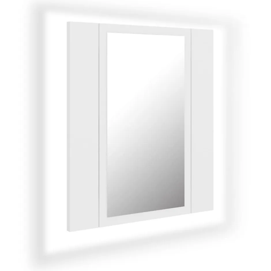 zmh Armoire salle de bain à miroir LED Blanc 40x12x45 cm Acrylique* Meuble Wc