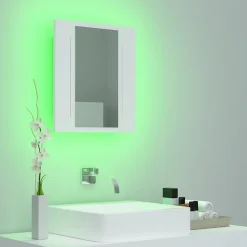 zmh Armoire salle de bain à miroir LED Blanc 40x12x45 cm Acrylique* Meuble Wc