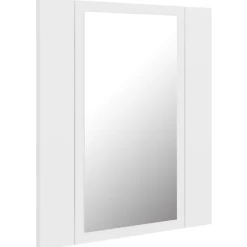 zmh Armoire salle de bain à miroir LED Blanc 40x12x45 cm Acrylique* Meuble Wc