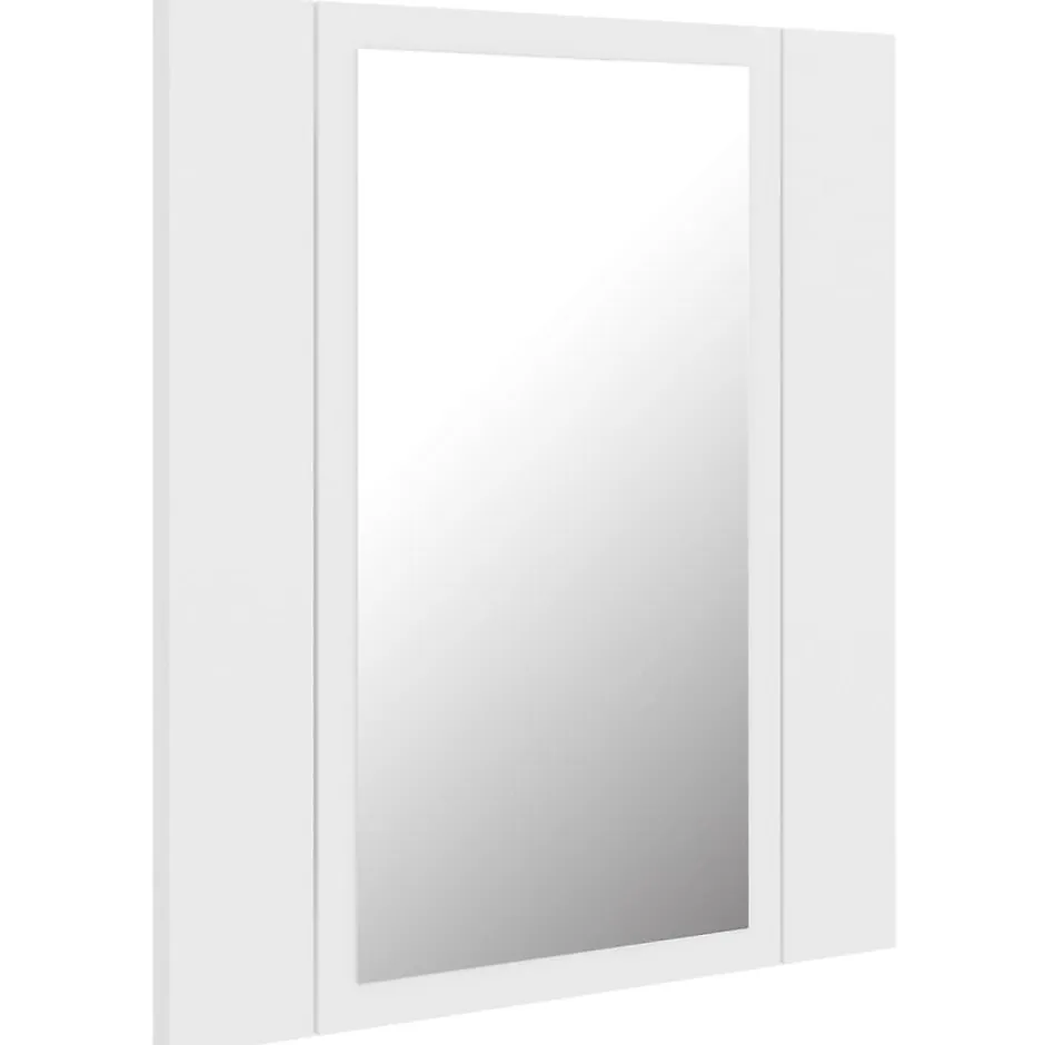 zmh Armoire salle de bain à miroir LED Blanc 40x12x45 cm Acrylique* Meuble Wc