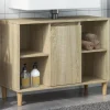 zmh Armoire salle de bain chêne sonoma 80x33x60cm bois d'ingénierie