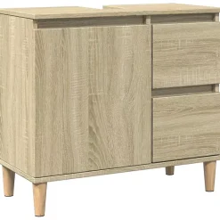 zmh Armoire salle de bain chêne sonoma 65x33x60 cm